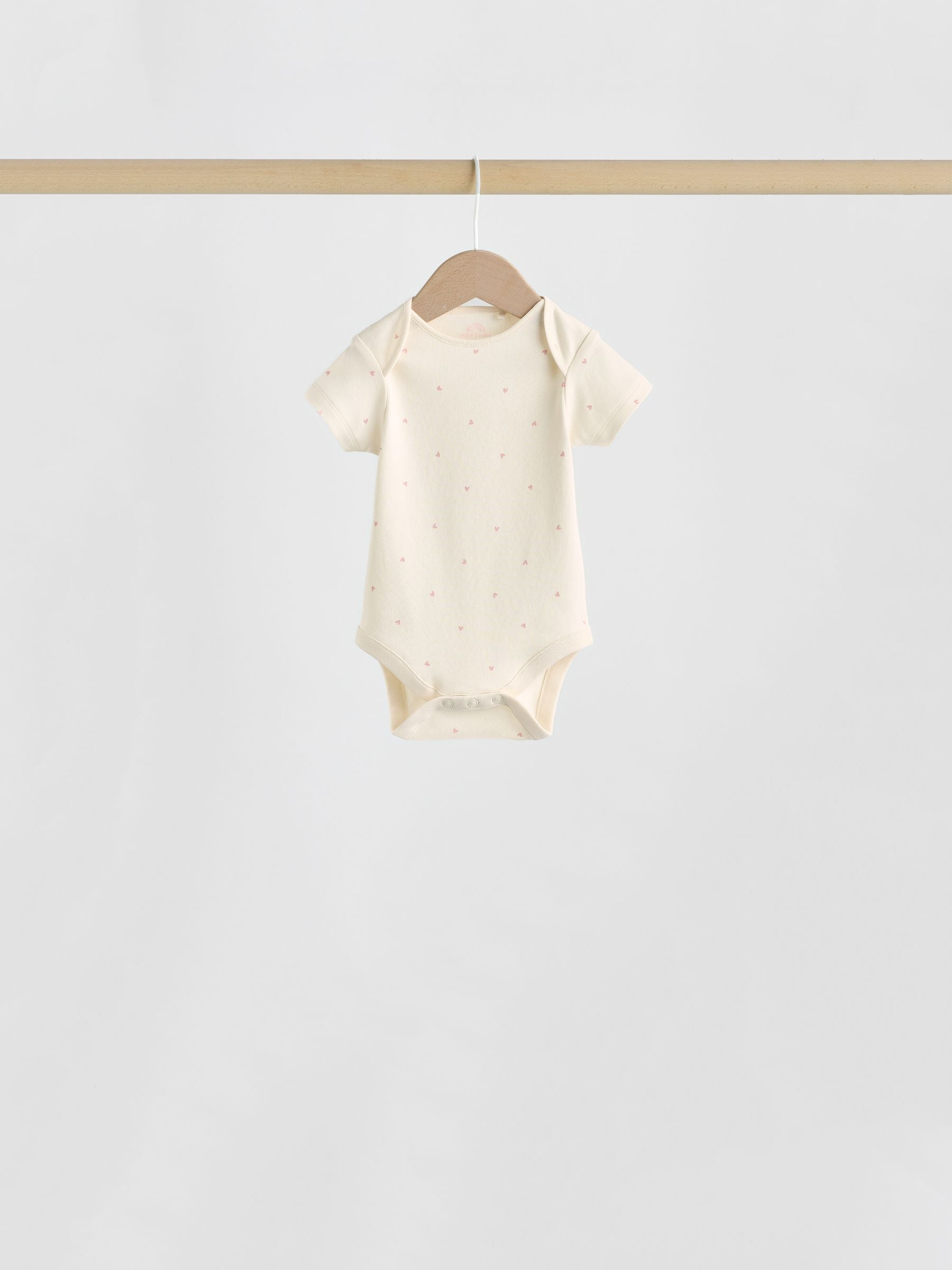 Pink Heart Baby Short Sleeve Bodysuits 5 Pack image 3