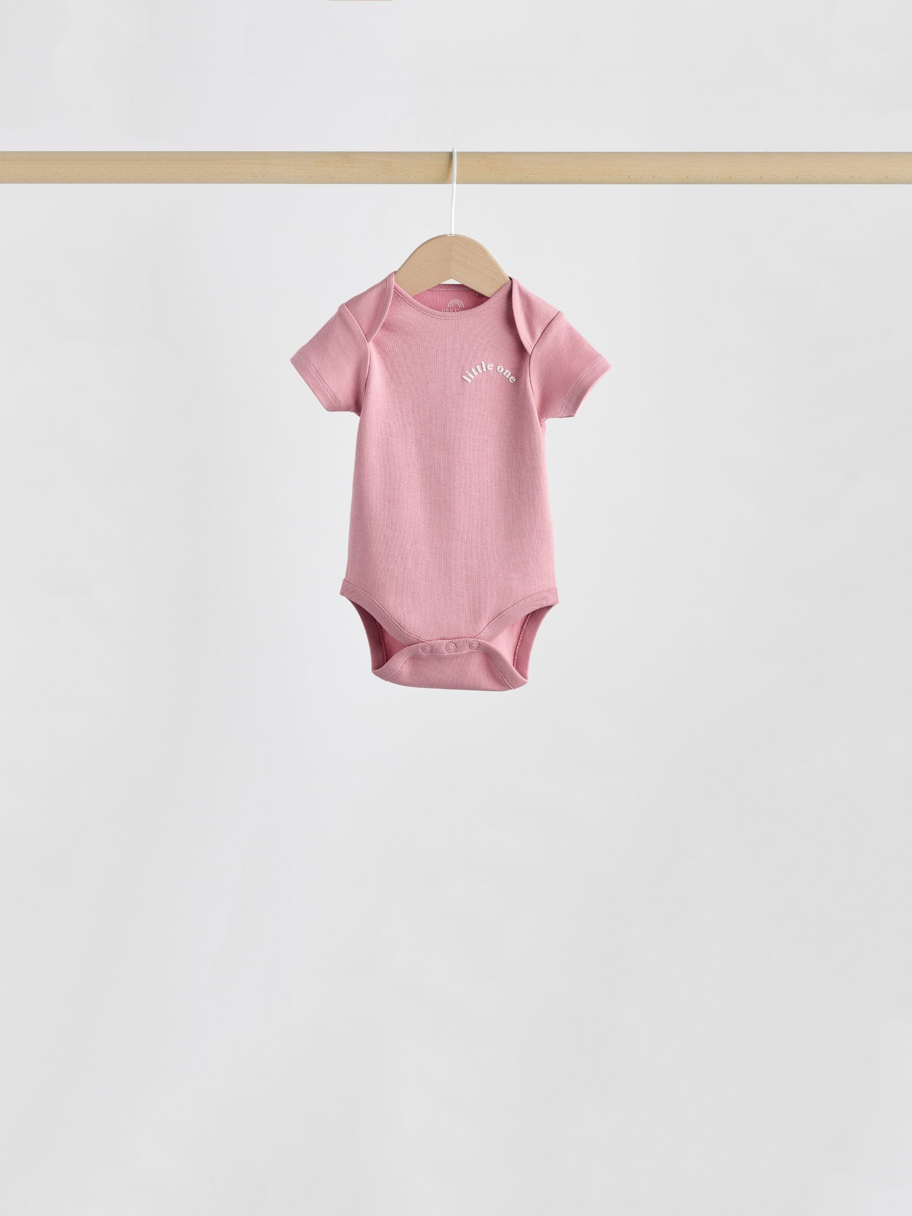 Pink Heart Baby Short Sleeve Bodysuits 5 Pack image 4