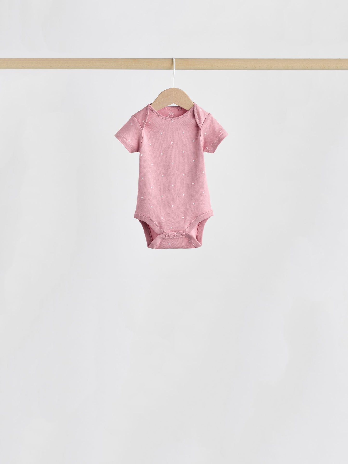 Pink Heart Baby Short Sleeve Bodysuits 5 Pack image 7