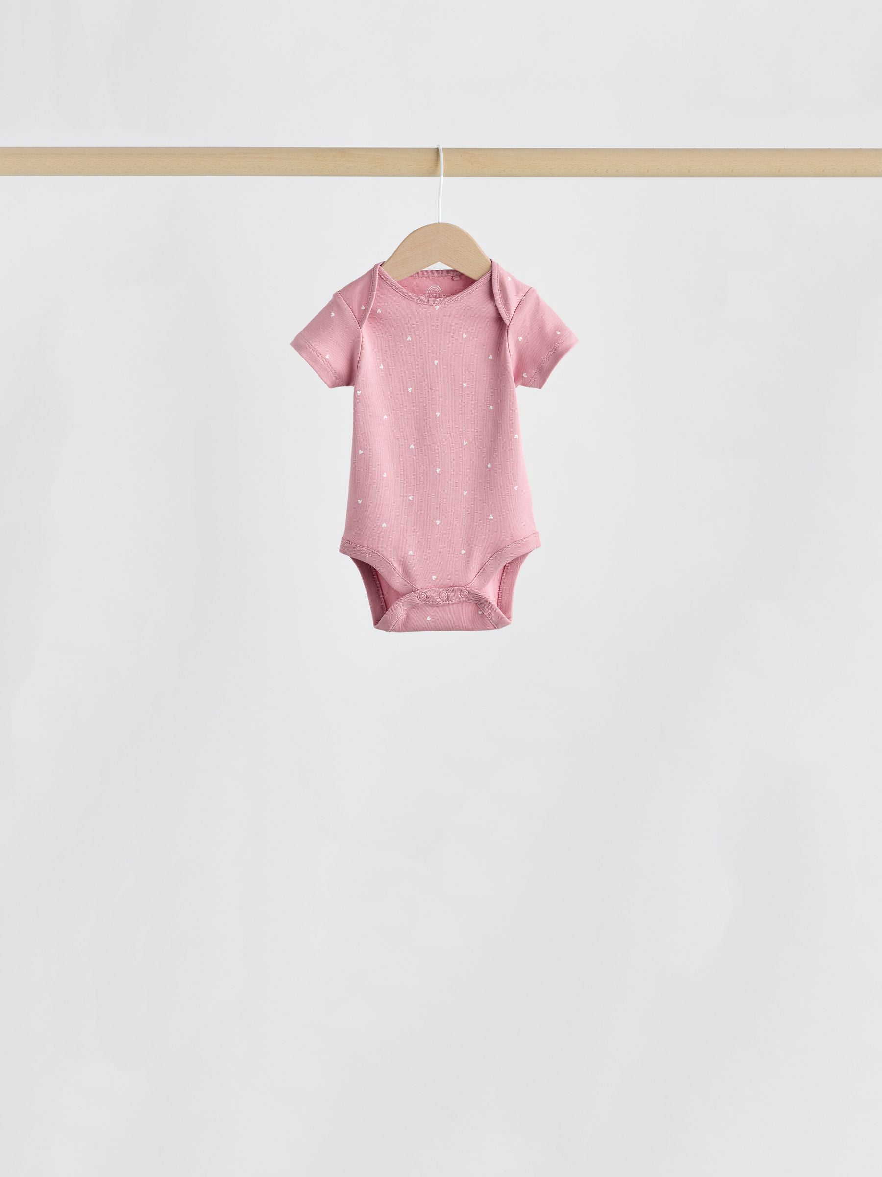 Pink Heart Baby Short Sleeve Bodysuits 5 Pack image 7