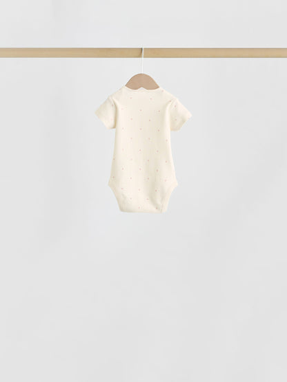 Pink Heart Baby Short Sleeve Bodysuits 5 Pack image 8
