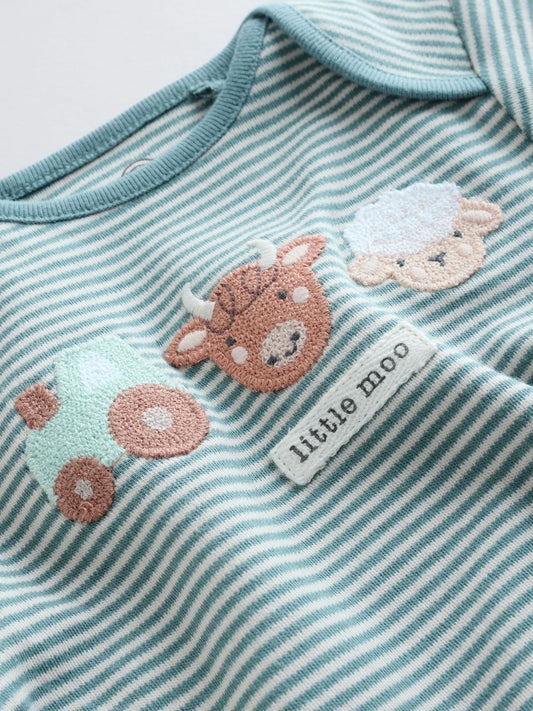 Blue Hamish Long Sleeve Bodysuits 3 Pack image 3