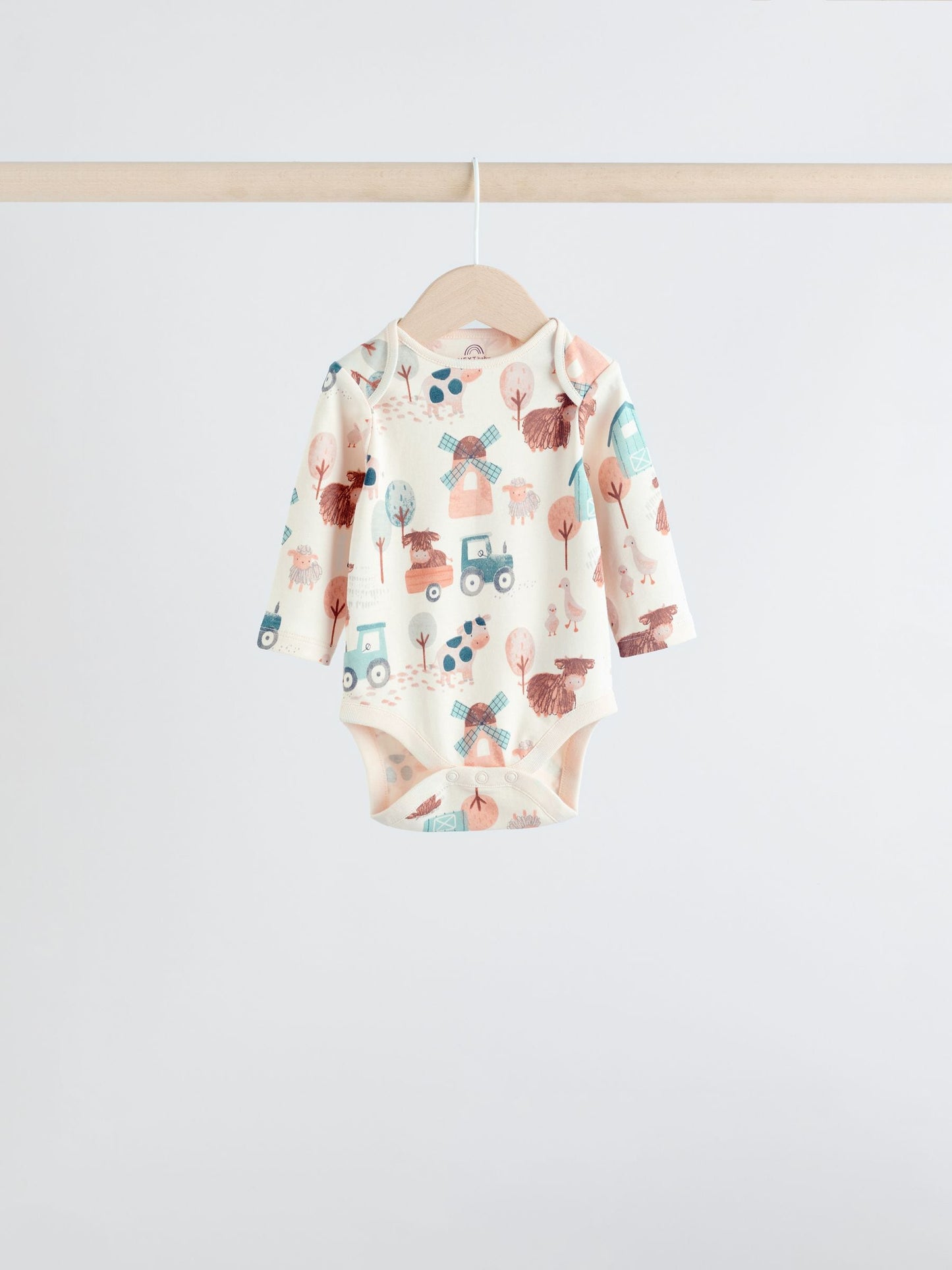 Blue Hamish Long Sleeve Bodysuits 3 Pack image 3