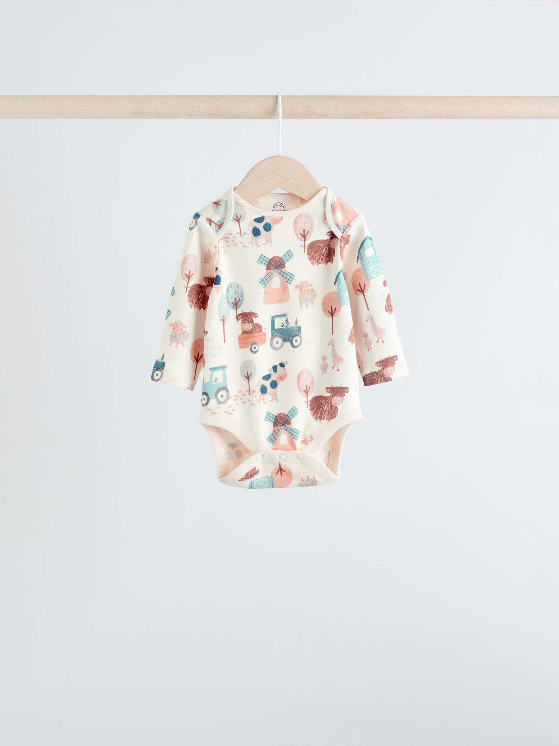Blue Hamish Long Sleeve Bodysuits 3 Pack image 3
