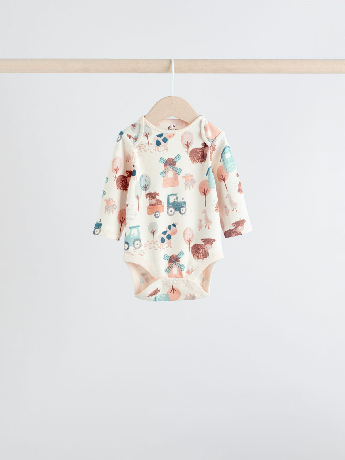 Blue Hamish Long Sleeve Bodysuits 3 Pack image 3