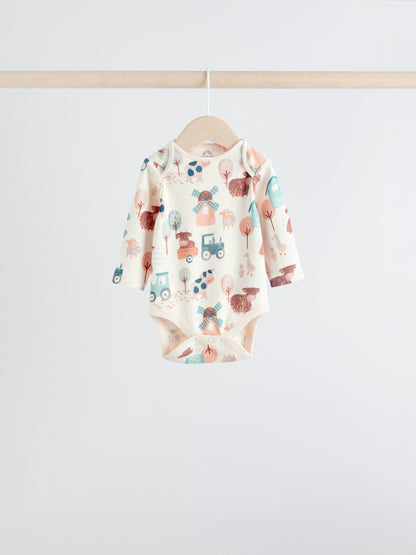 Blue Hamish Long Sleeve Bodysuits 3 Pack image 3