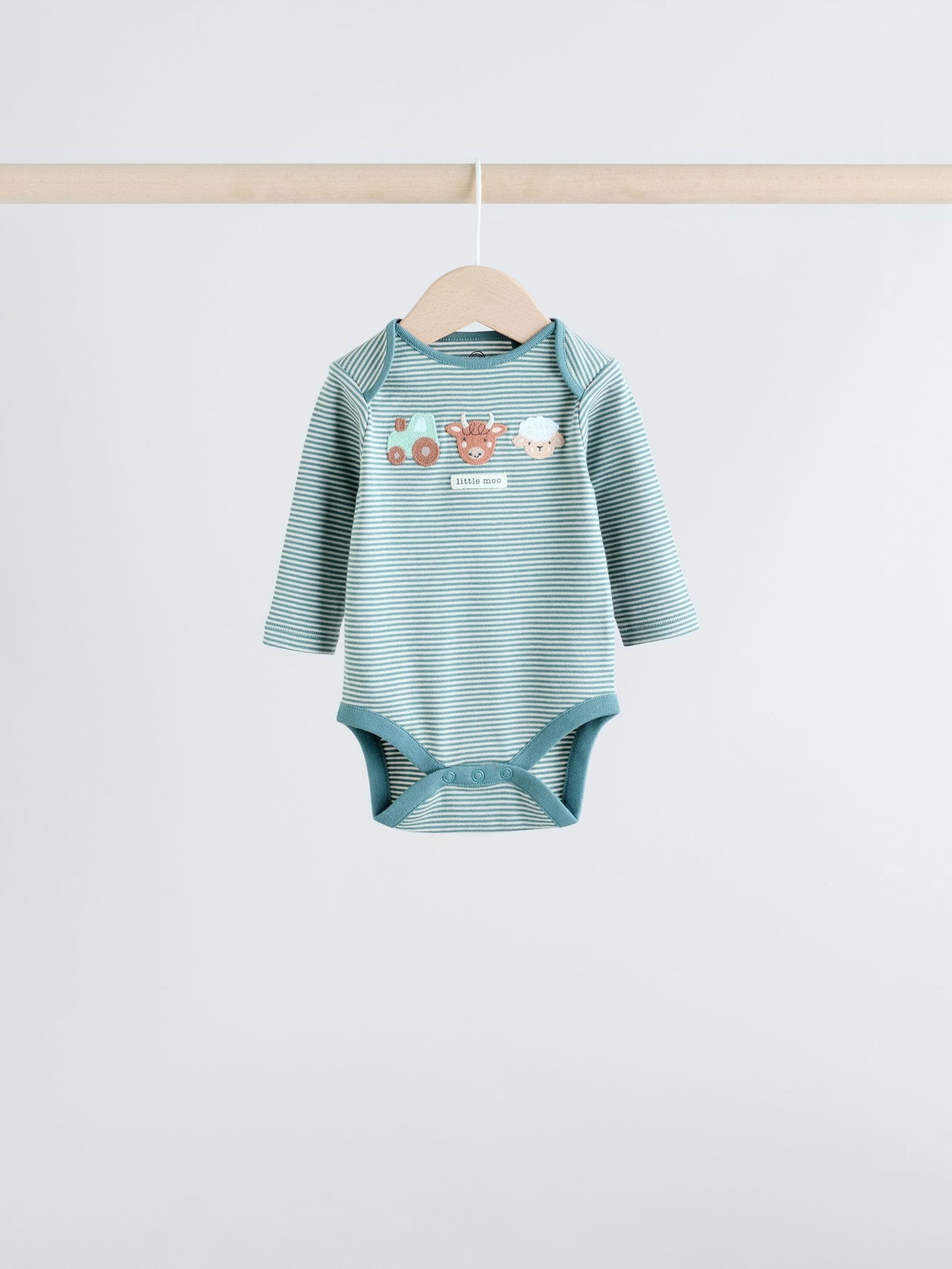 Blue Hamish Long Sleeve Bodysuits 3 Pack image 4