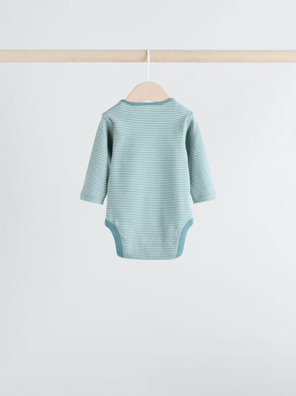 Blue Hamish Long Sleeve Bodysuits 3 Pack image 5