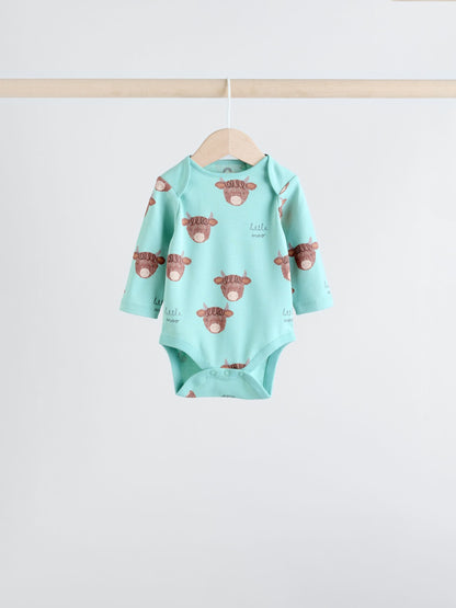 Blue Hamish Long Sleeve Bodysuits 3 Pack image 6