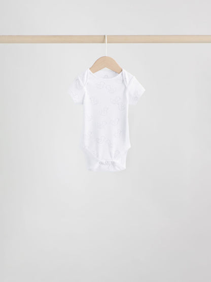 Grey Baby Short Sleeved Bodysuits 5 Pack image 4