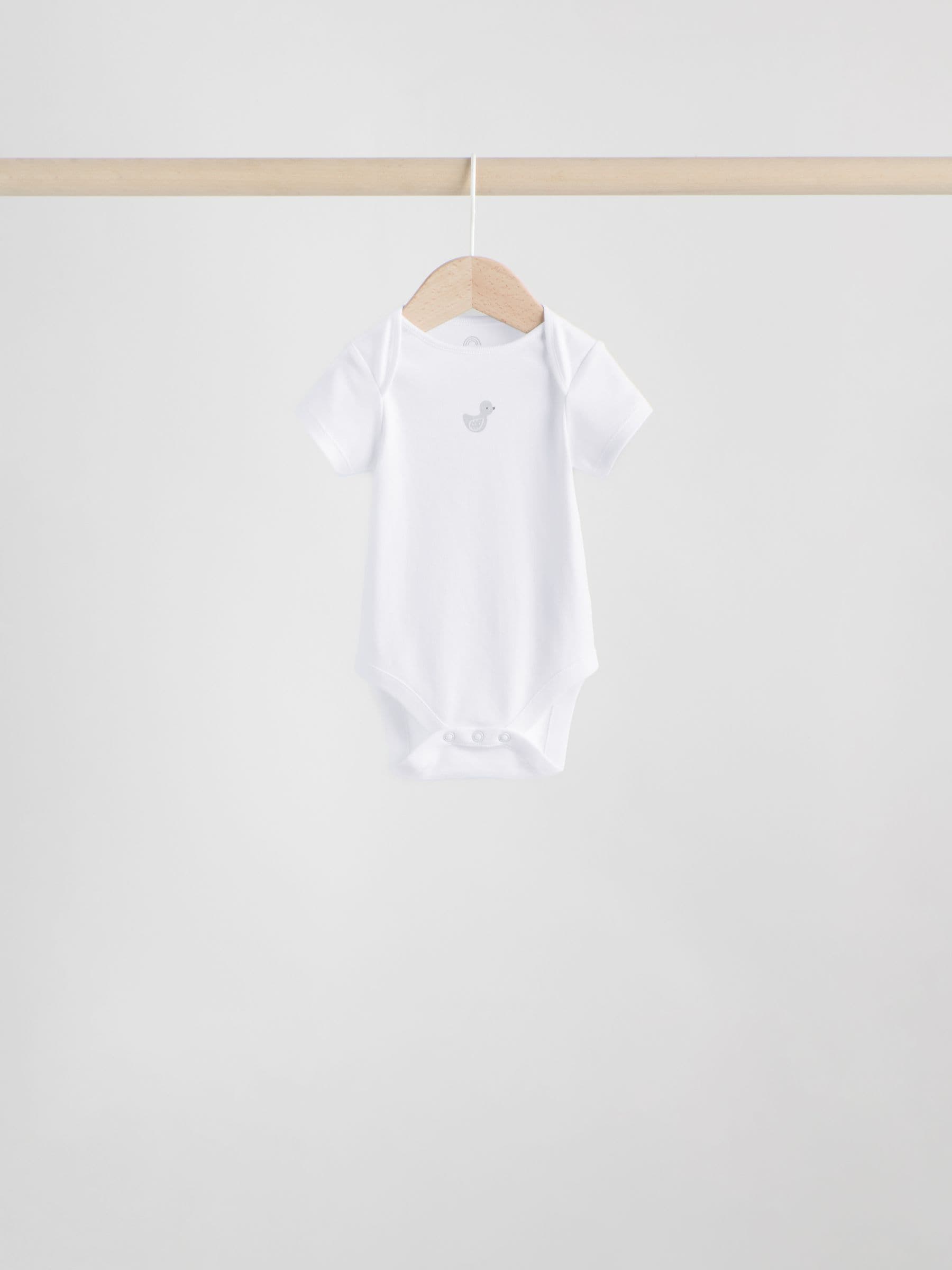Grey Baby Short Sleeved Bodysuits 5 Pack image 5