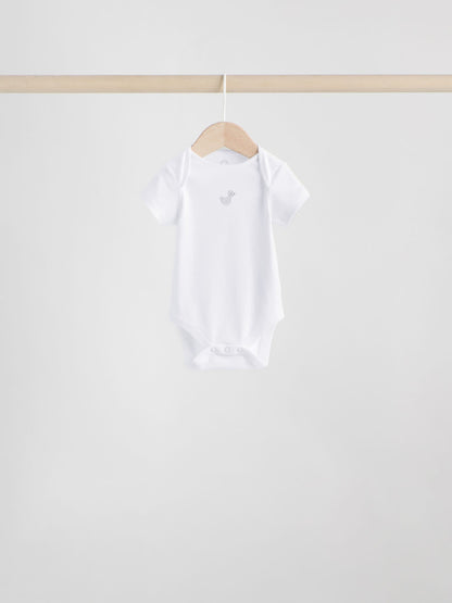 Grey Baby Short Sleeved Bodysuits 5 Pack image 5
