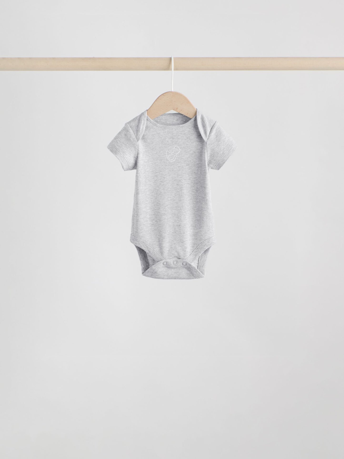 Grey Baby Short Sleeved Bodysuits 5 Pack image 7