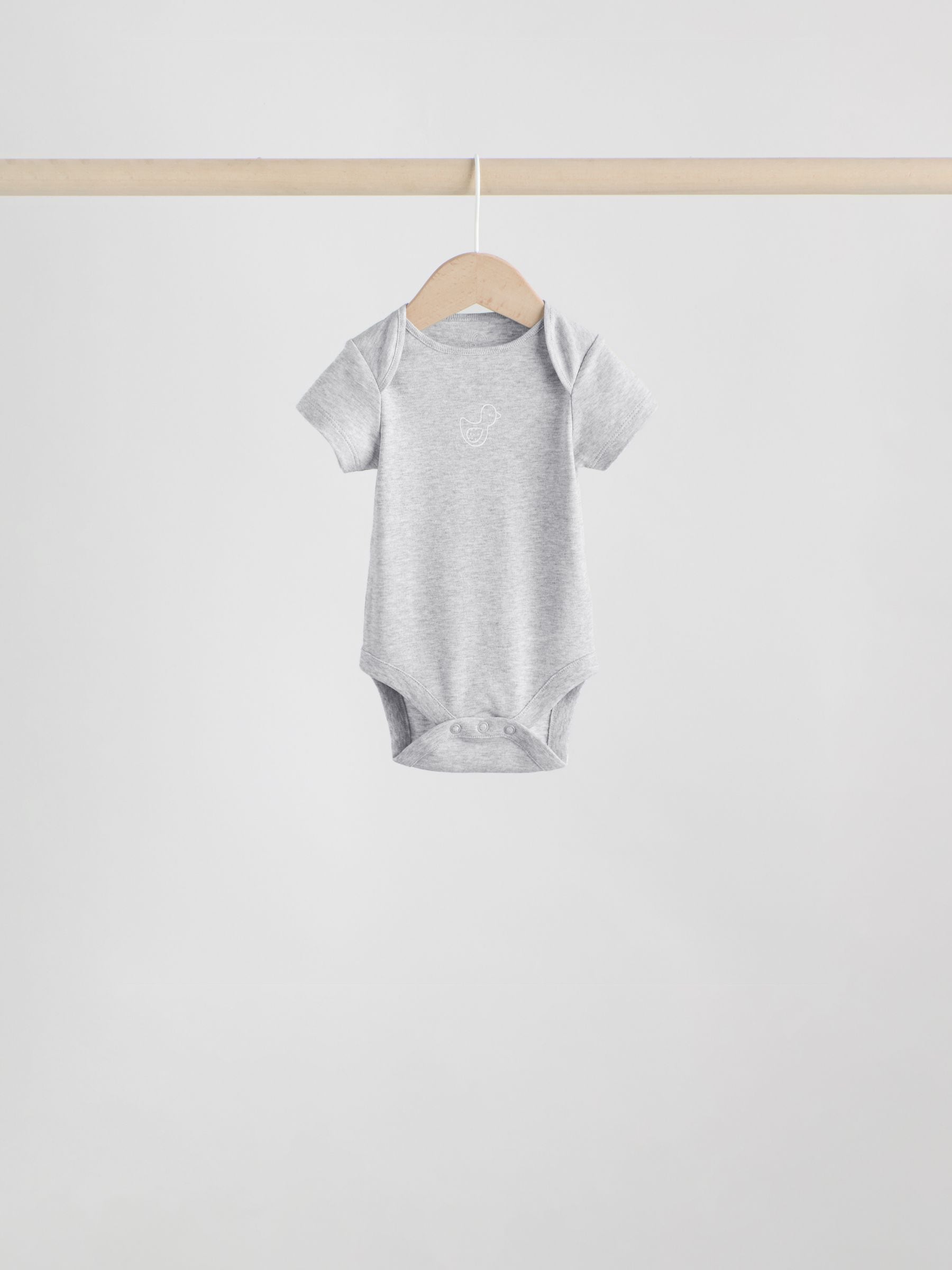 Grey Baby Short Sleeved Bodysuits 5 Pack image 7