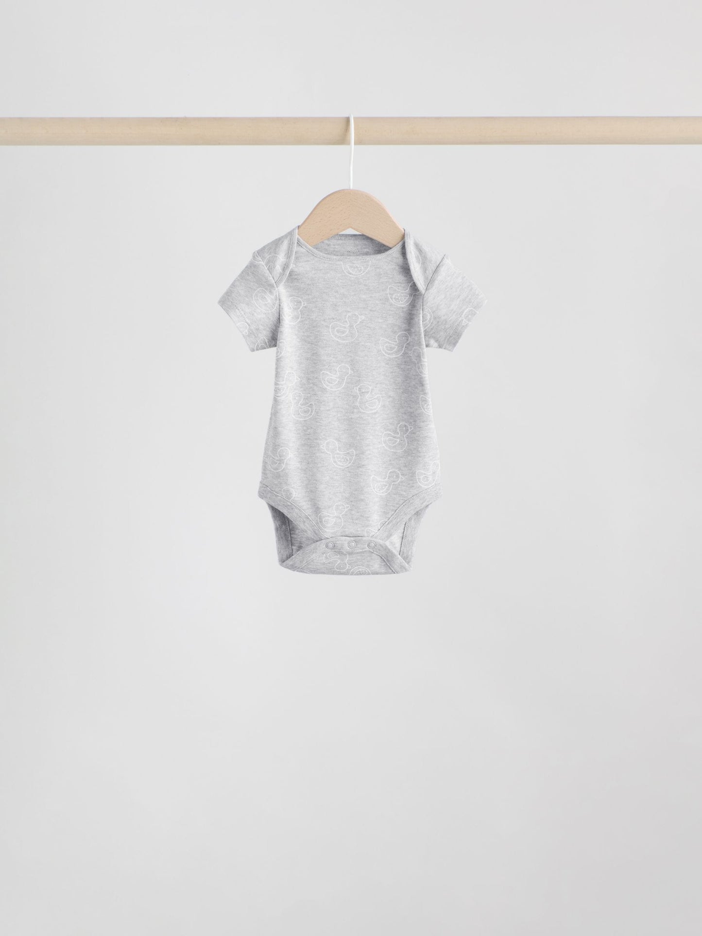 Grey Baby Short Sleeved Bodysuits 5 Pack image 8