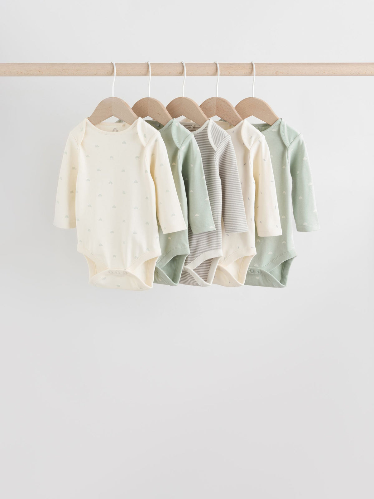Sage Green Baby Long Sleeve Bodysuits 5 Pack - image 1