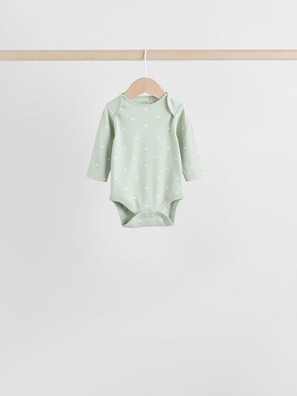 Sage Green Baby Long Sleeve Bodysuits 5 Pack - image 3
