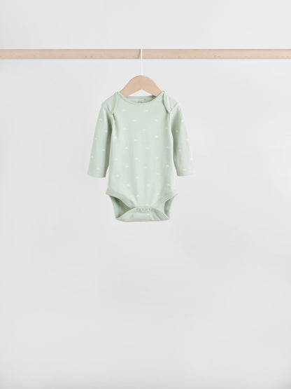 Sage Green Baby Long Sleeve Bodysuits 5 Pack - image 6