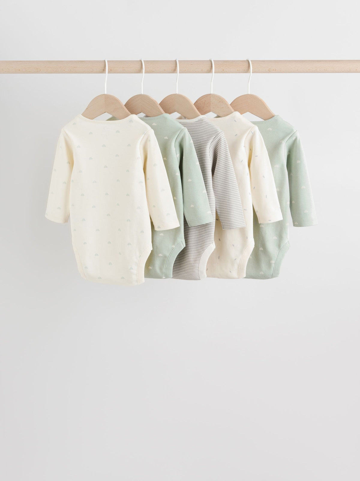Sage Green Baby Long Sleeve Bodysuits 5 Pack - image 7