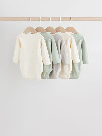 Sage Green Baby Long Sleeve Bodysuits 5 Pack - image 7