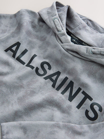 smALLSAINTS Grey Tie Dye Logo Oversized Pullover Hoodie - image 8