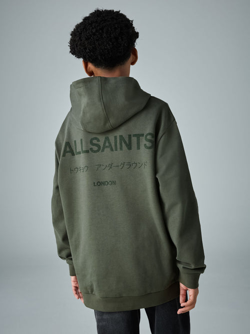 smALLSAINTS Dark Green/Flocked Oversized Underground Pullover Hoodie - image 1