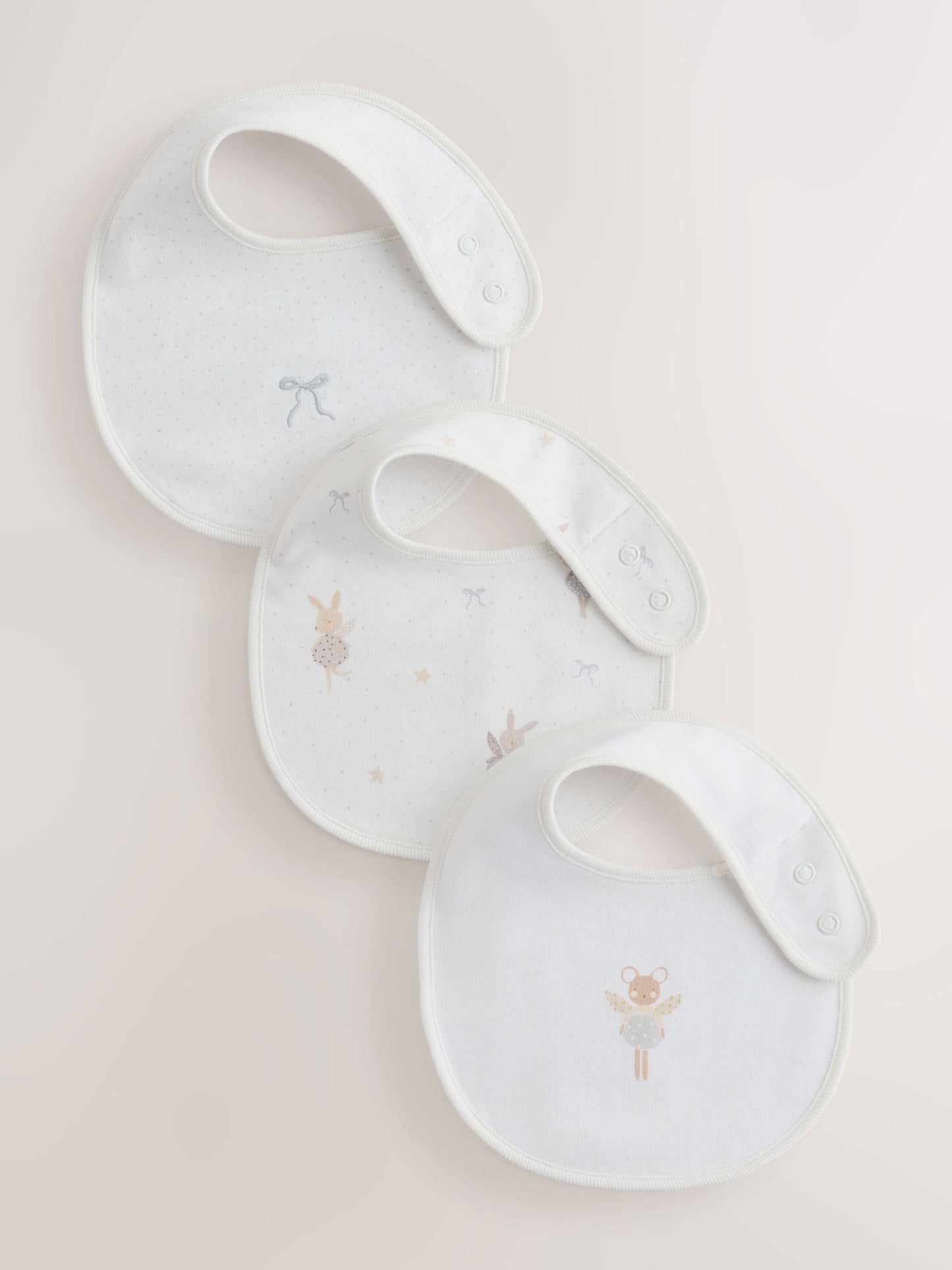 Ecru Fairy Mouse Baby Bibs 3 Pack image 1