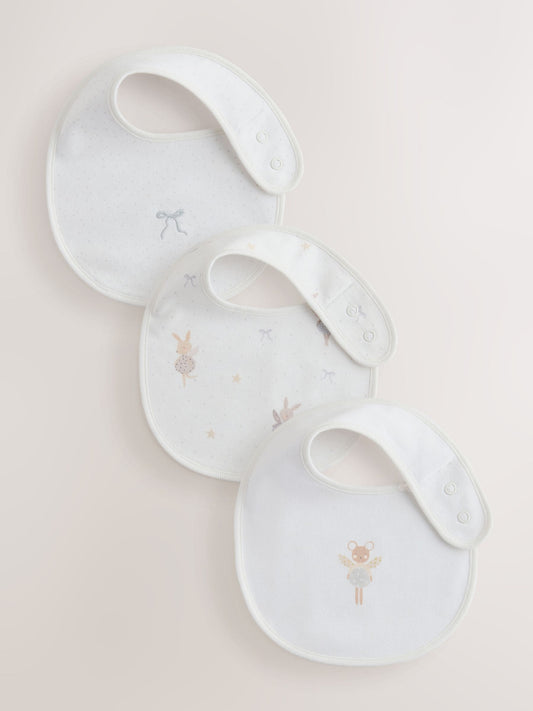 Ecru Fairy Mouse Baby Bibs 3 Pack image 1