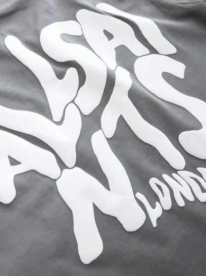 Dsiney Kidz - smALLSAINTS Charcoal Grey Oversized Orlando Logo Crew Neck T-Shirt image 8