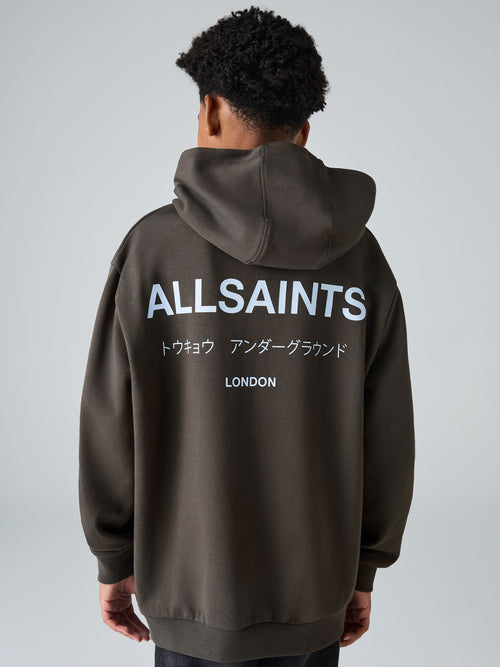 smALLSAINTS Brown/Blue Oversized Underground Pullover Hoodie - image 1