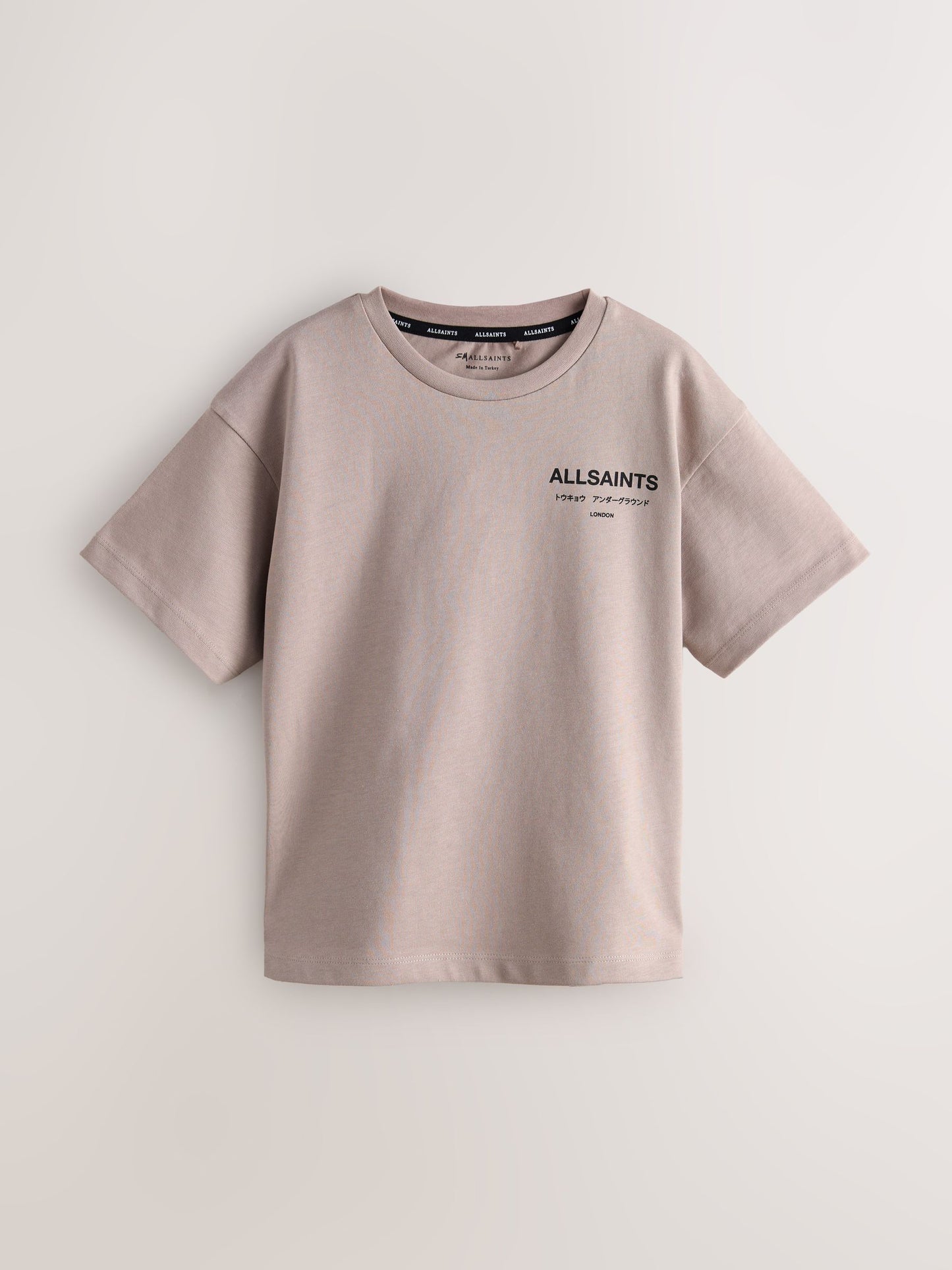 Dsiney Kidz - smALLSAINTS Light Brown Oversized Underground Crew Neck Cotton T-Shirt image 4