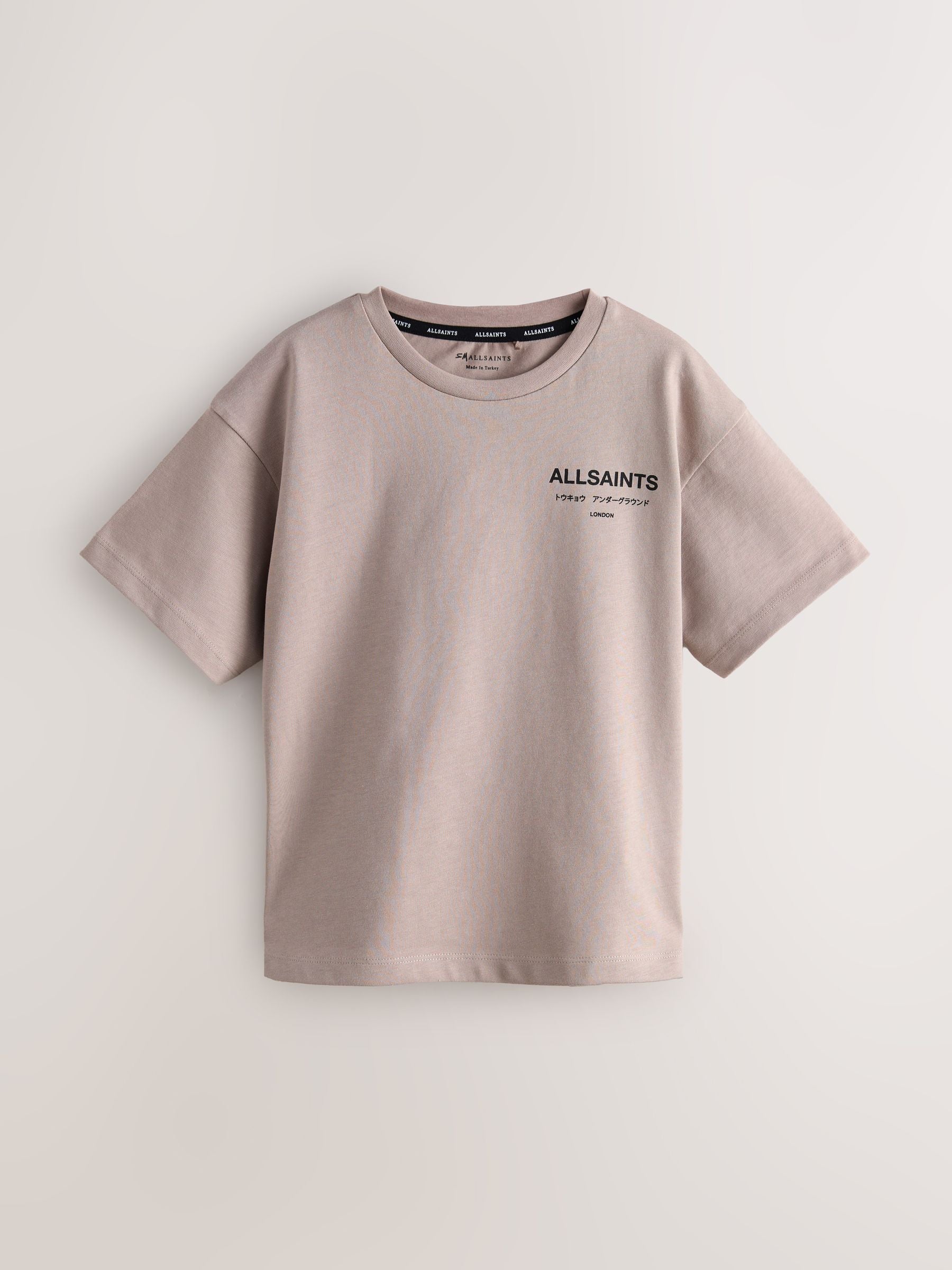 Dsiney Kidz - smALLSAINTS Light Brown Oversized Underground Crew Neck Cotton T-Shirt image 4
