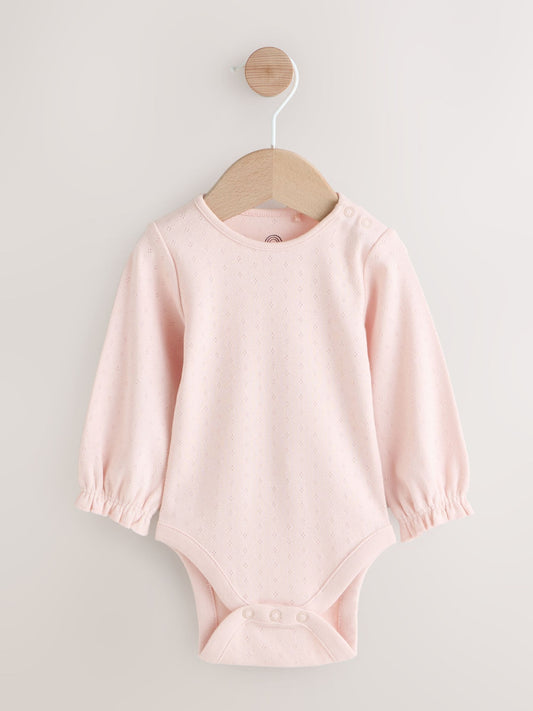 Pink / Chocolate Gingham Baby Long Sleeve Bodysuit and Dungarees 2 Piece Set (0mths-2yrs)