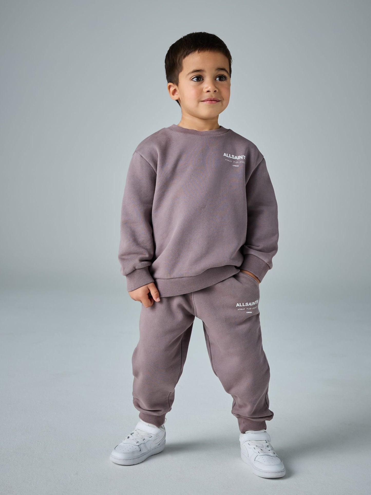 Dsiney Kidz - smALLSAINTS Washed Purple Underground Oversized Younger Boys Sweatshirt and Joggers Set image 1