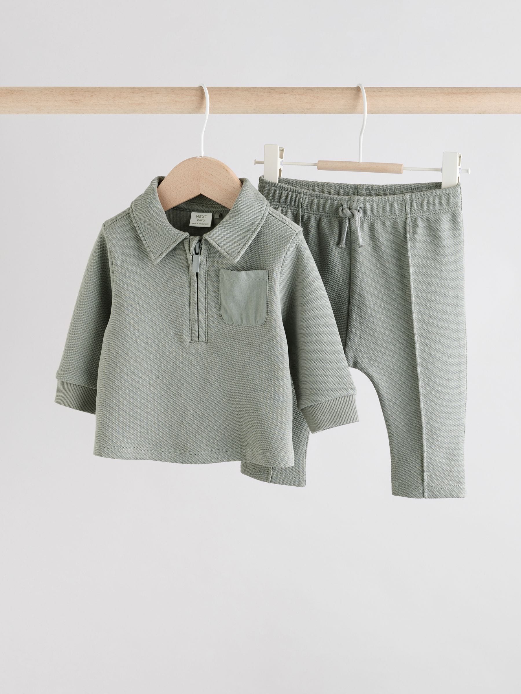 Grey Polo Top and Legging Baby Set (0mths-2yrs) image 1