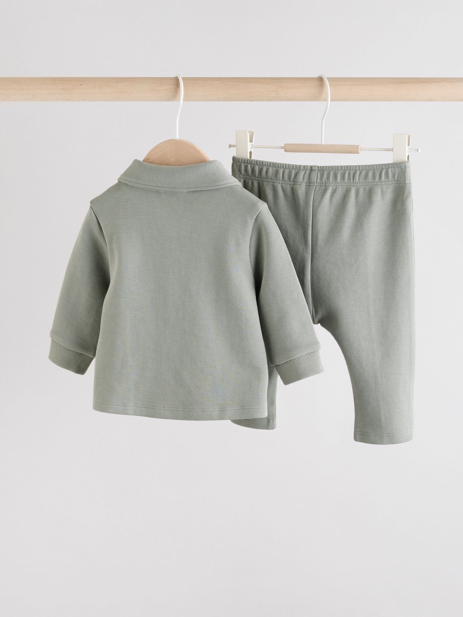 Grey Polo Top and Legging Baby Set (0mths-2yrs) image 5