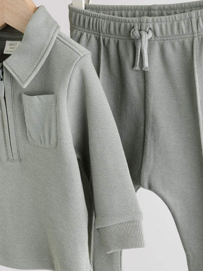 Grey Polo Top and Legging Baby Set (0mths-2yrs) image 7