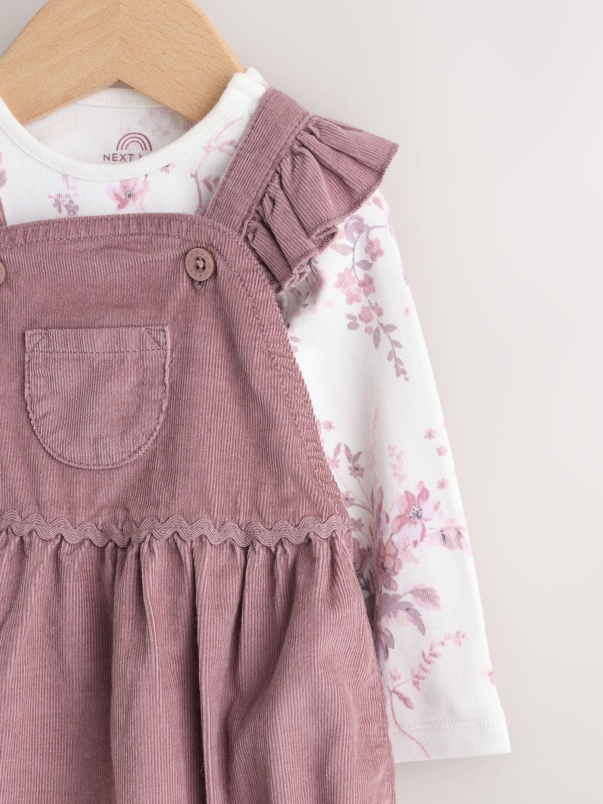 Purple/ White Cord Baby Romper and Long Sleeve Bodysuit and Tights 3 Piece Set (0mths-2yrs) - image 9