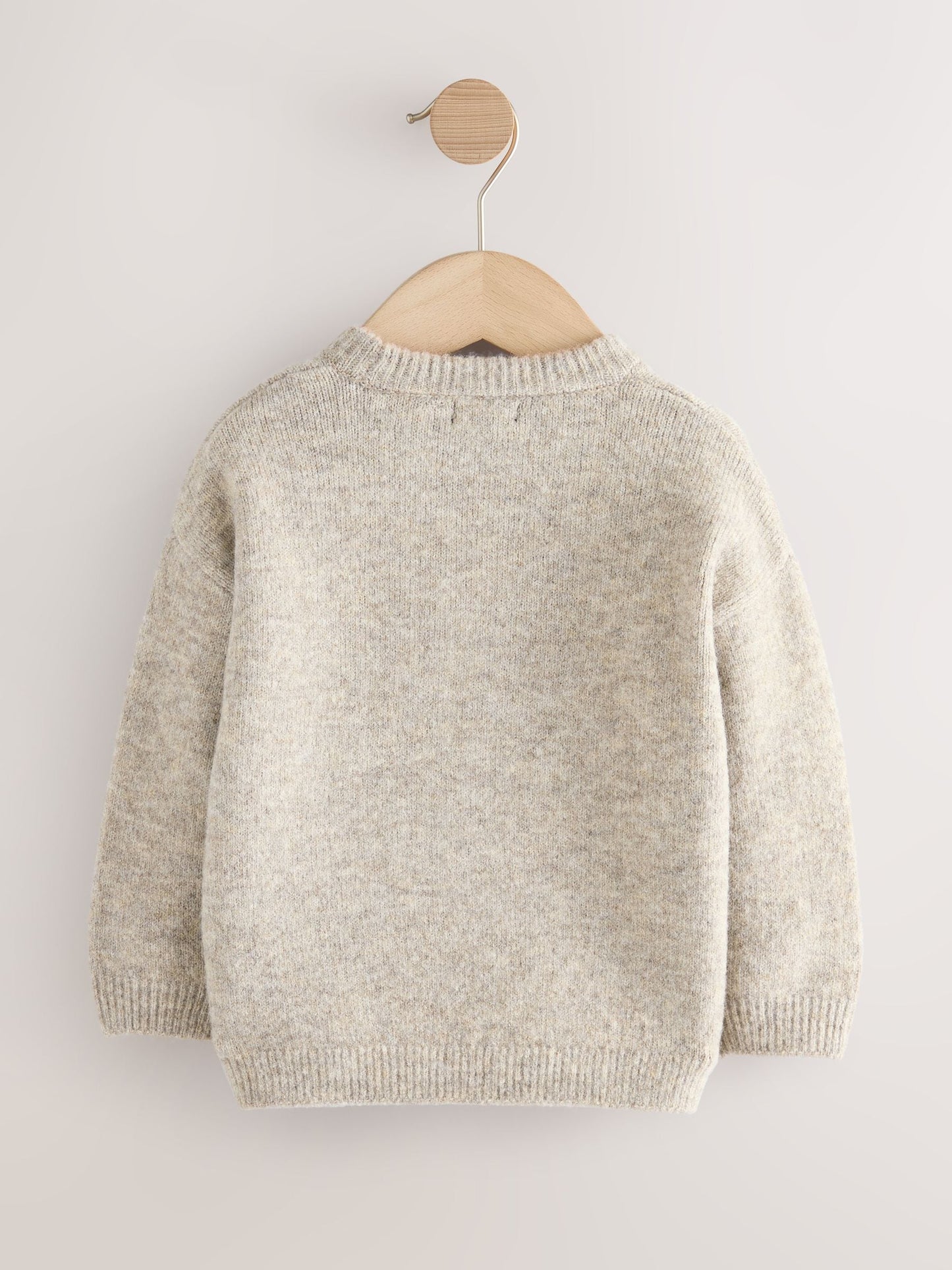 Neutral/Grey Reindeer Knitted Christmas Jumper (3mths-7yrs)