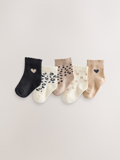 Monochrome Baby Socks 5 Pack (0mths-2yrs) image 1