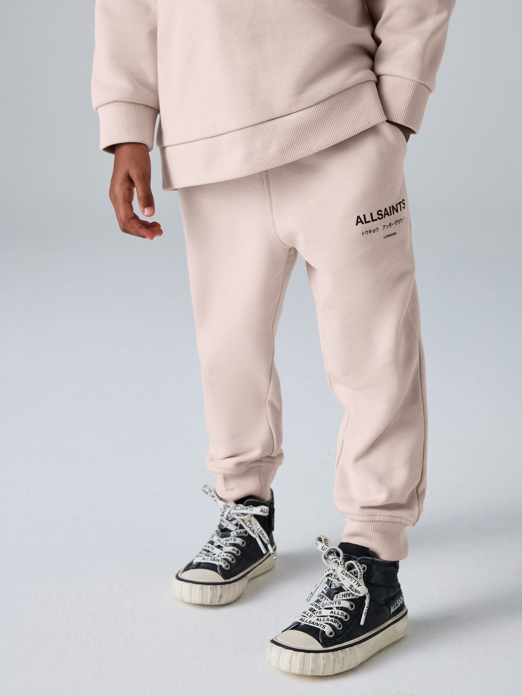 smALLSAINTS Light Pink Underground Oversized Younger Girls Sweatshirt and Joggers Set image 3