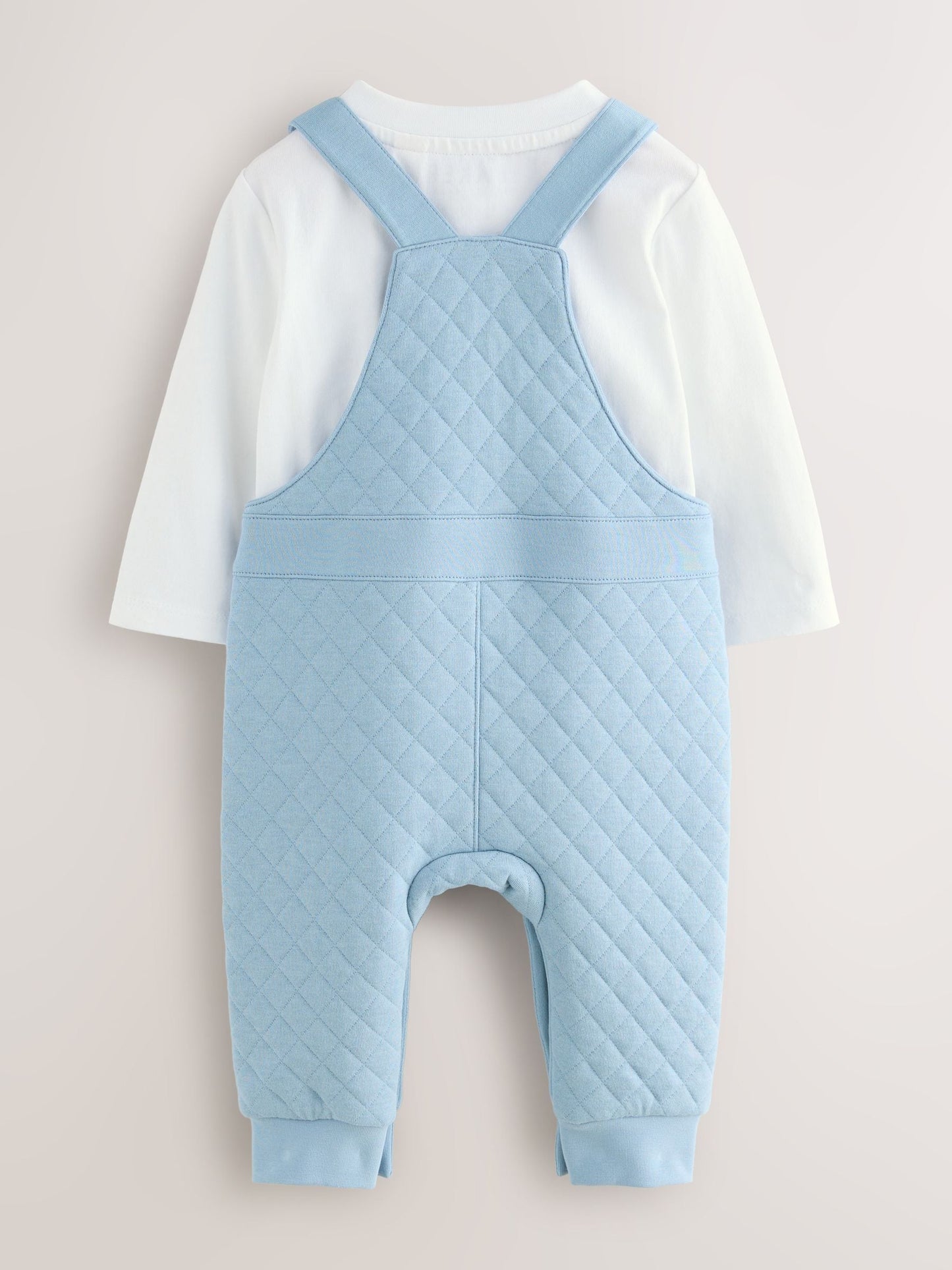 Baker by Ted Baker Blue Quilted Dungarees and T-Shirt Set