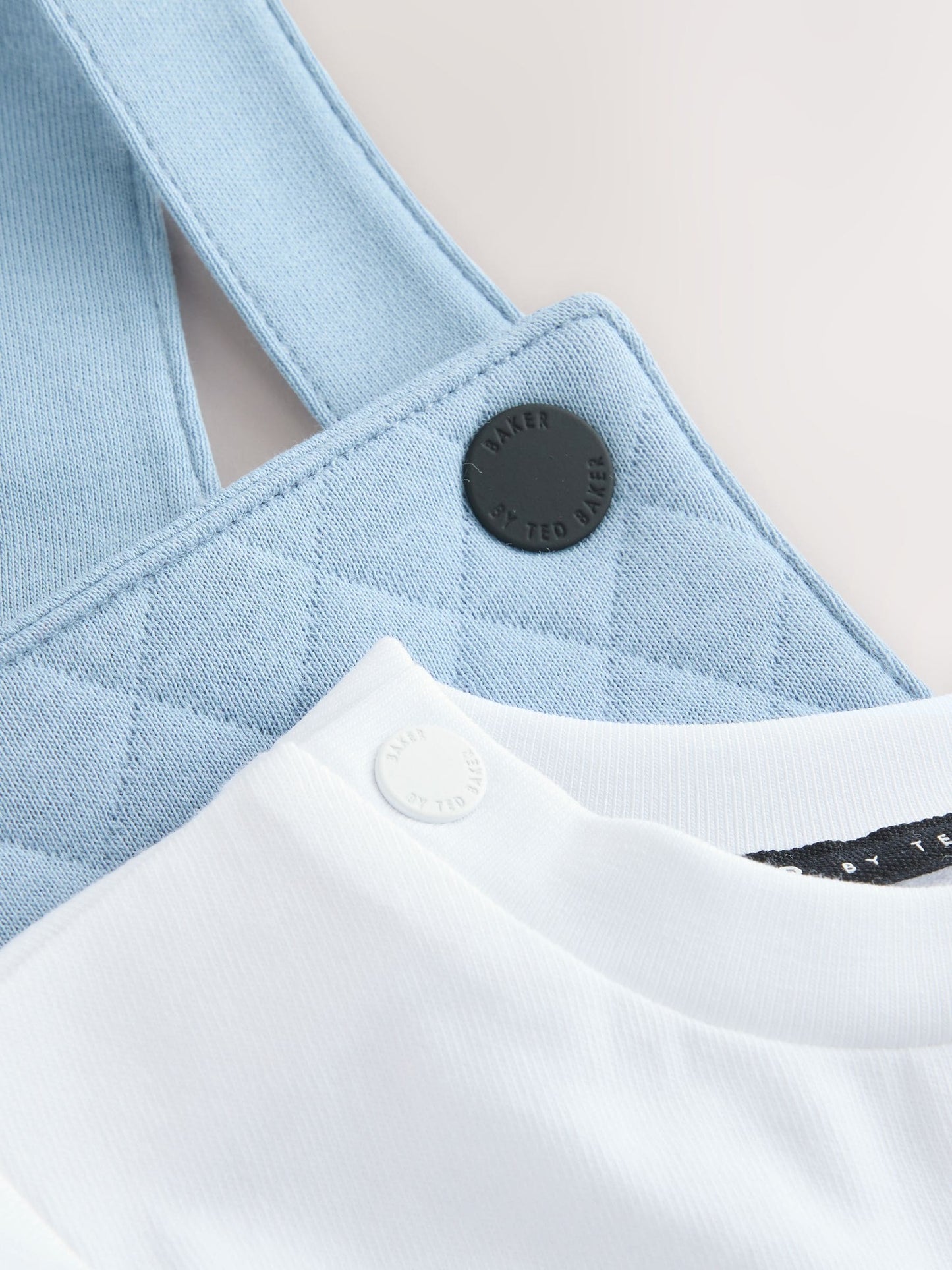 Baker by Ted Baker Blue Quilted Dungarees and T-Shirt Set