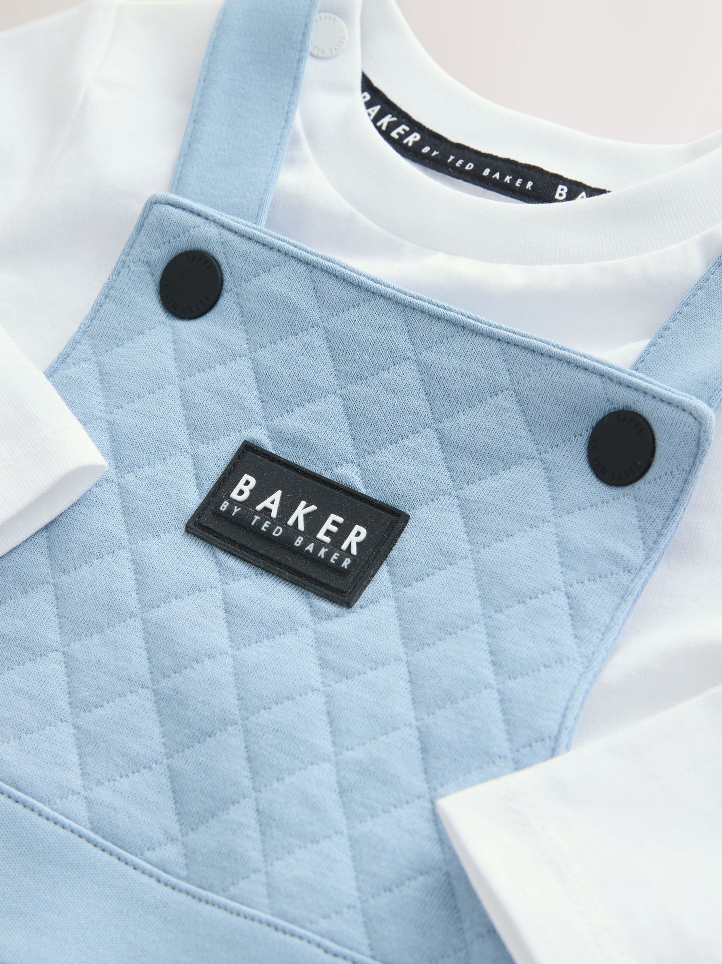 Baker by Ted Baker Blue Quilted Dungarees and T-Shirt Set