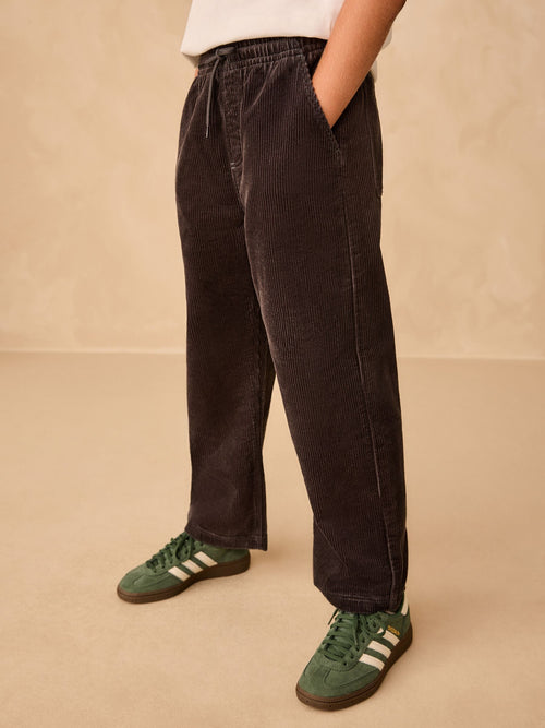 Charcoal Grey Wide Fit Corduroy Pull On Trousers (3-16yrs) image 1