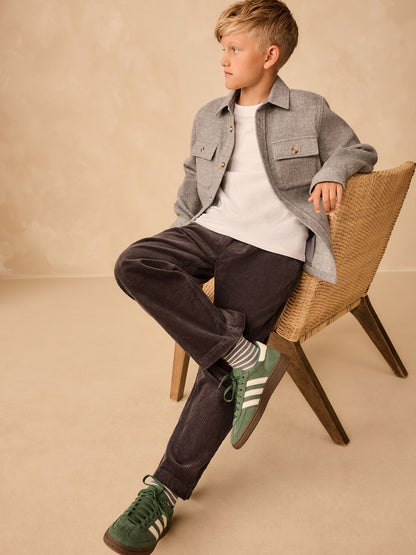 Charcoal Grey Wide Fit Corduroy Pull On Trousers (3-16yrs) image 3