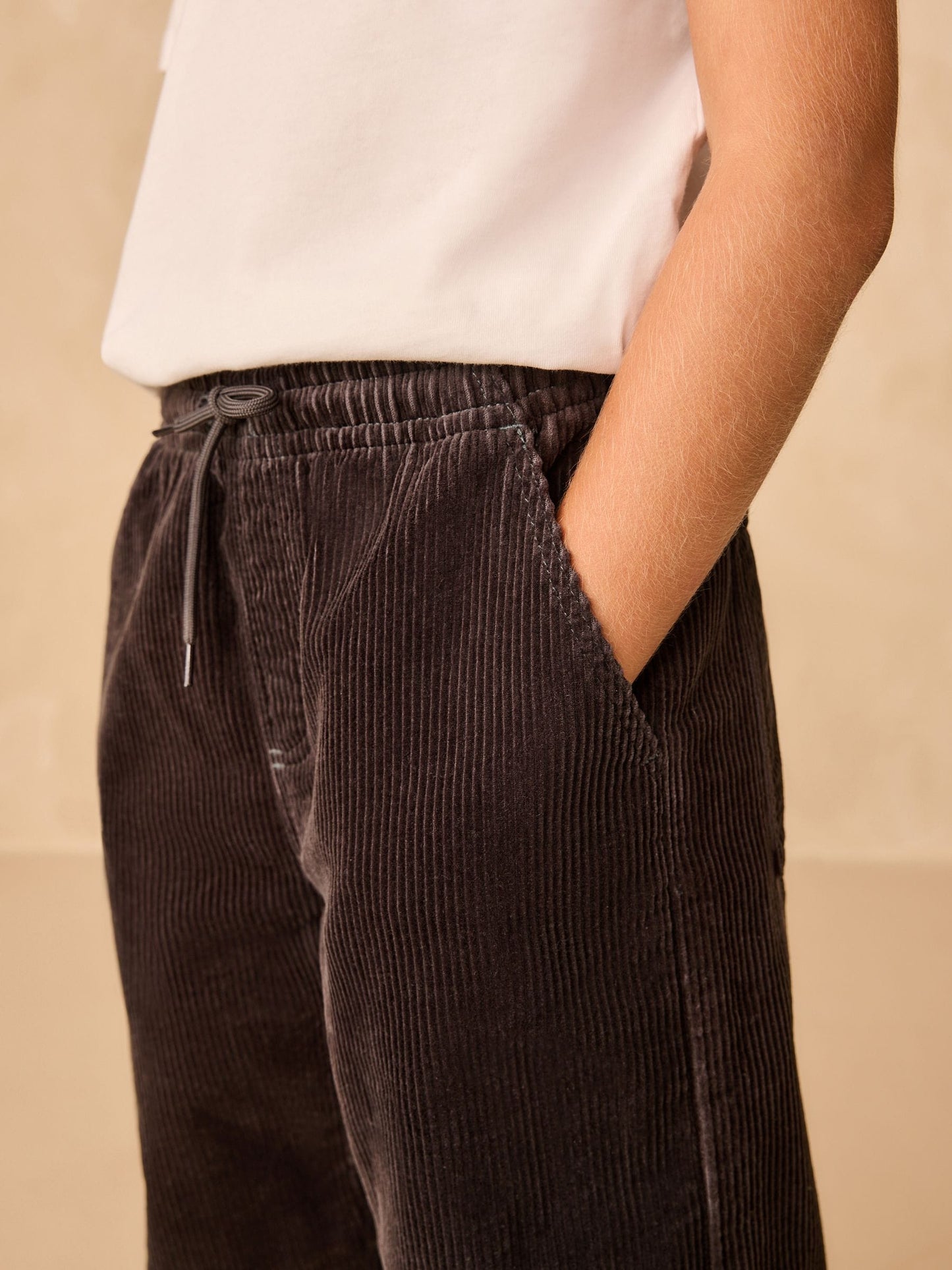 Charcoal Grey Wide Fit Corduroy Pull On Trousers (3-16yrs) image 4