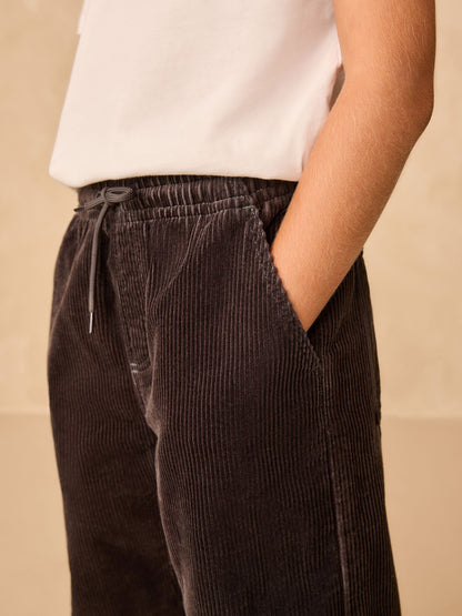 Charcoal Grey Wide Fit Corduroy Pull On Trousers (3-16yrs) image 4