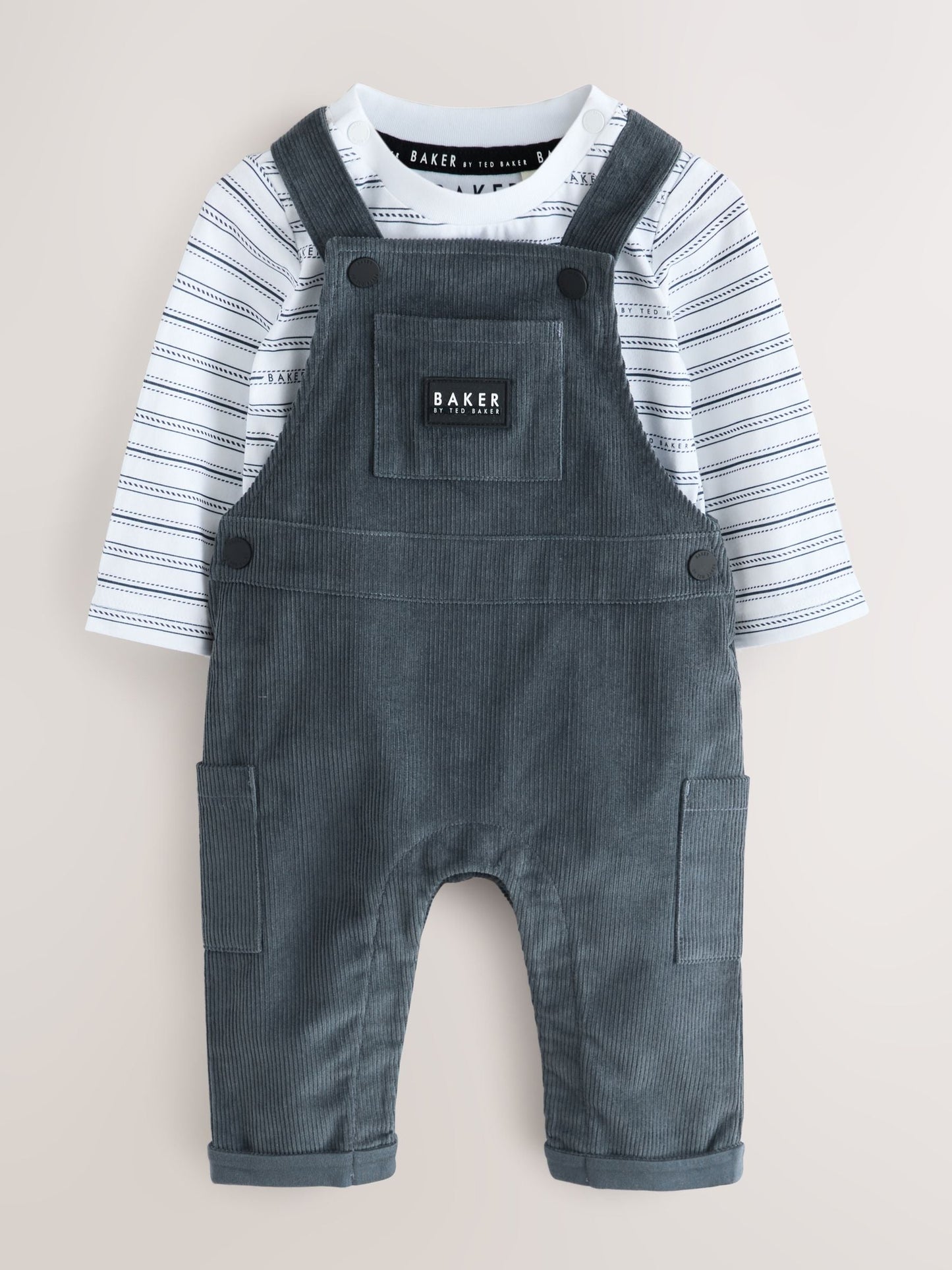Baker by Ted Baker Charcoal Grey Cord Dungarees Set