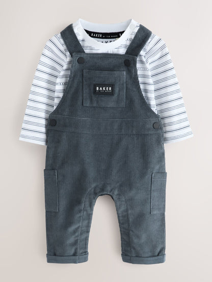 Baker by Ted Baker Charcoal Grey Cord Dungarees Set